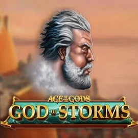 Age Of The Gods: God of Storms online game logo by Playtech on morosspin.com