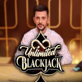 Unlimited Blackjack logo by Ezugi at Morospin Casino